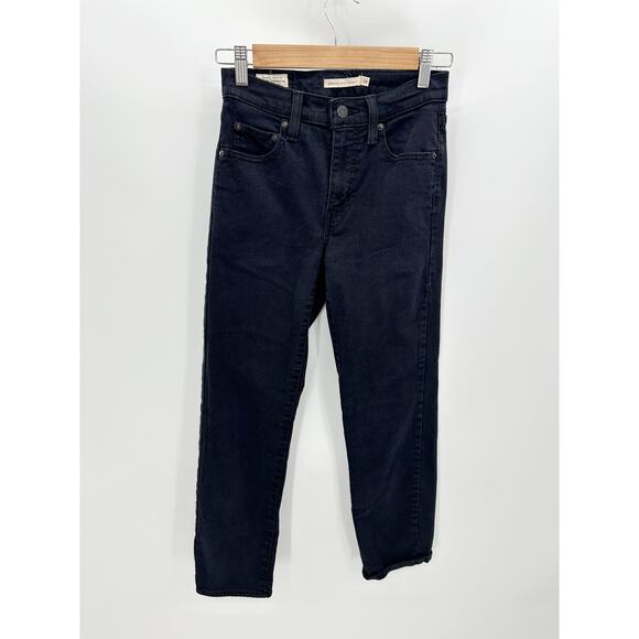 Levi's 724 High Rise Slim Straight Black Sheep Denim Jeans Women's Size 26 x 28 - Picture 1 of 10